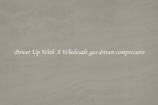 Power Up With A Wholesale gas driven compressors