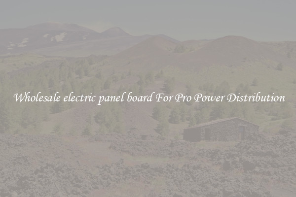Wholesale electric panel board For Pro Power Distribution