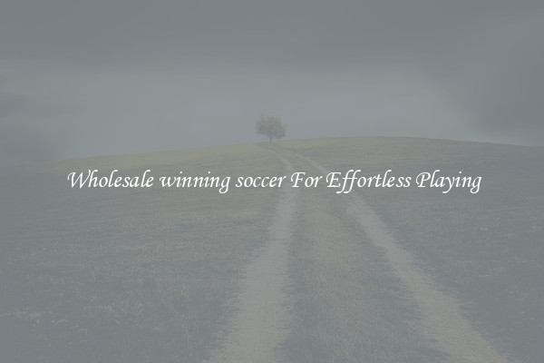 Wholesale winning soccer For Effortless Playing